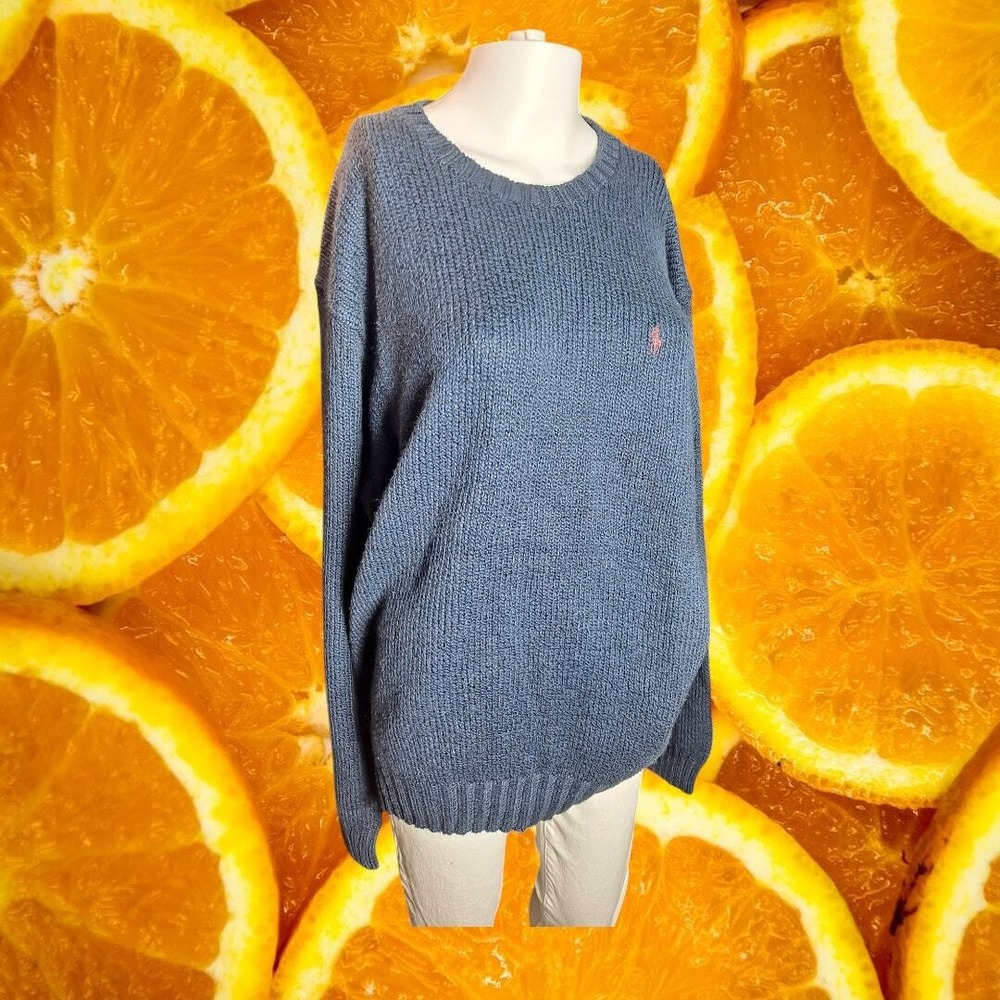 Polo Ralph Lauren Men's Dark Blue Cotton Crewneck Jumper Sweater Size‎ XL